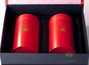 Подарочная упаковка # 17631 коробка красного цвета две баночки для хранения чая с сумкой