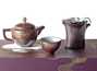 Набор посуды # 20739 керамика чайник - 190 мл  шесть пиал - 50 мл гундаобэй - 130 мл сито